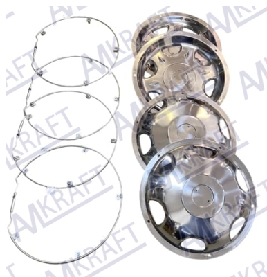 Колпак колеса из нержавеющей стали (комплект 2перед2зад+кольца+болты) Yutong 6122/6128  3102-04718