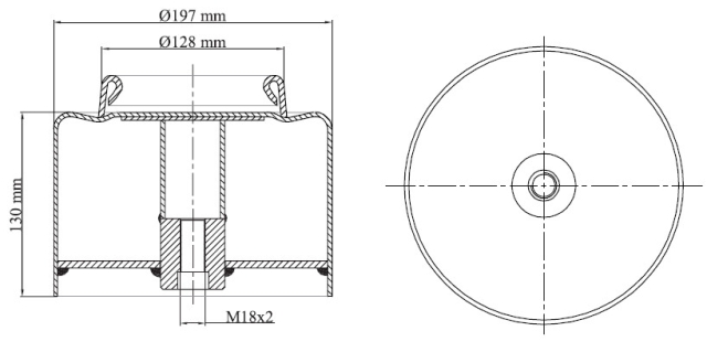 Основание пневморессоры МАН нижнее переднее 132x148x210мм (81.43603.0056)