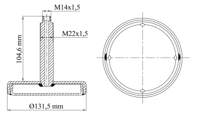 Основание пневморессоры МВ верхнее 131,5x104,6мм грибок (6123200035)
