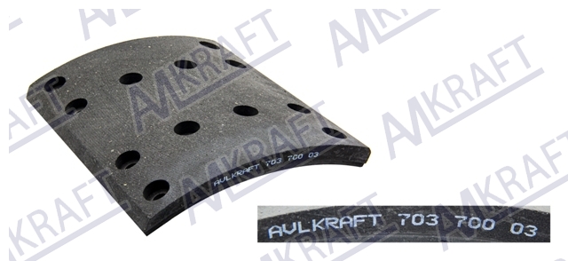 Накладка тормозная SITRAK C7H и HOWO T5G (мост MCP16) задняя 410х220 мм 12 отв.  WG9761450185  70370003