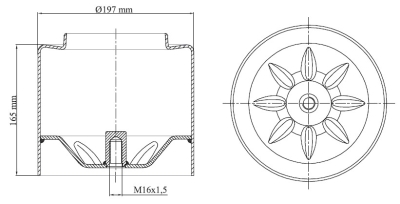 Основание пневморессоры МВ нижнее 197x165мм (9413200418)