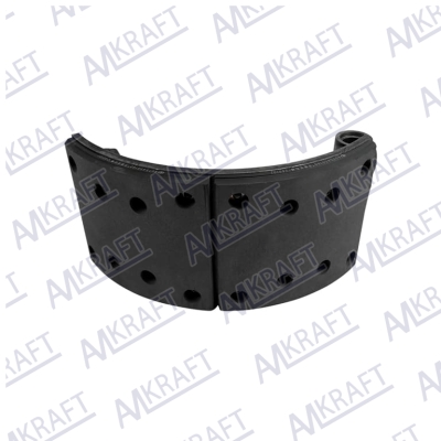 Колодка тормозная передний мост  левая с накладками