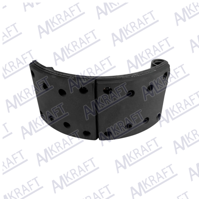 Колодка тормозная передний мост  левая с накладками