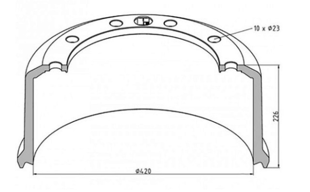 Барабан тормозной BPW 420/190/226мм (0310676820 / 03.106.67.13.0 / 03.109.67.13.0)